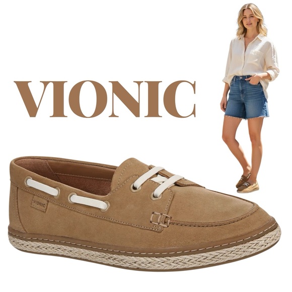 Vionic Shoes - VIONIC Bay Loafer Preppy Tan Boat Shoes - Women’s Size 8 NEW NIB